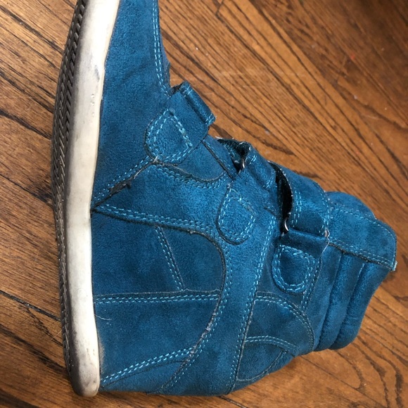 Teal Wedge Sneakers - Picture 7 of 8